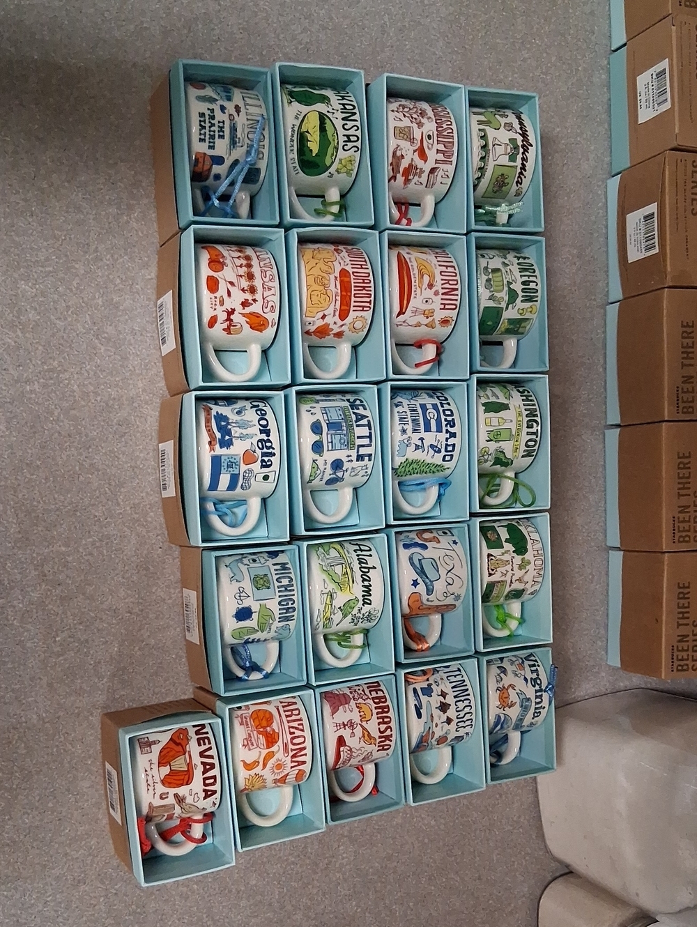 Starbucks State Collection Mugs – Blue, Green, Red, Orange Multicolor Set